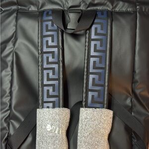 VERSACE Black and Blue Geometric Backpack